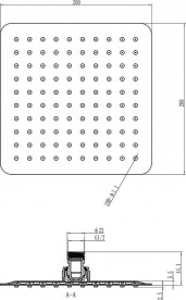 Верхній душ Ravak Slim Chrome 982.01 квадратний нержавіюча сталь хром X07P334