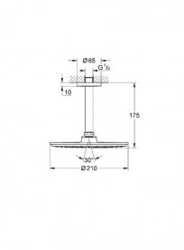 ВЕРХНИЙ ДУШ с кронштейном  GROHE КОЛЛЕКЦИЯ RAINSHOWER COSMOPOLITAN Metal ХРОМ 26063000