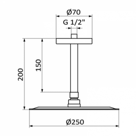 Верхній душ зі стелі GRB Hidromasaje з кронштейном хром 05127012