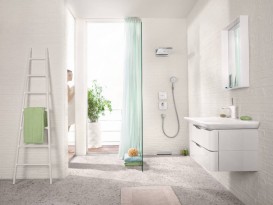 Верхній душ з тропічним душем Hansgrohe колекція Rainmaker Select 3jet 580 мм хром / білий 24001400