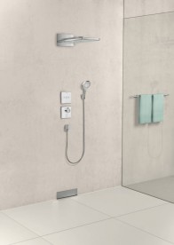 Верхній душ з тропічним душем Hansgrohe колекція Rainmaker Select 3jet 580 мм хром / білий 24001400