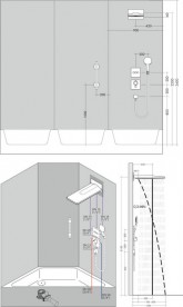 Верхній душ з тропічним душем Hansgrohe колекція Rainmaker Select 3jet 580 мм хром / білий 24001400