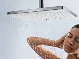 Верхній душ з тропічним душем Hansgrohe колекція Rainmaker Select 1jet 460 мм хром / чорний 24002600