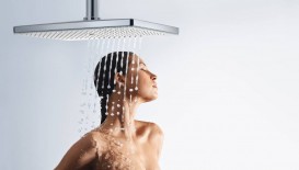 Верхній душ з тропічним душем Hansgrohe колекція Rainmaker Select 1jet 460 мм хром / чорний 24002600