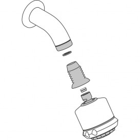 Верхній душ з каскадним душем Hansgrohe колекція Clubmaster EcoSmart 3jet хром 26606000