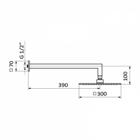Верхній душ зі стіни GRB Hidromasaje Slim з кронштейном хром 05027110