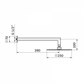 Верхний душ со стены GRB Hidromasaje Slim с кронштейном черный 05027122