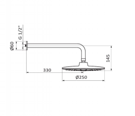 Верхній душ зі стіни GRB Hidromasaje Snow три режими хром 05027006