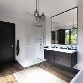 Верхний душ со стены Kludi A-Qa черный матовый/хром 6488087-00