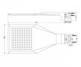 Верхній душ зі стіни TOTO Jewelhex прихованого монтажу хром DB148C
