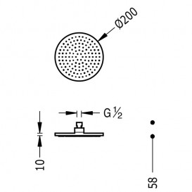 Верхній душ Tres Ø 200 мм з шарніром хром 29963212