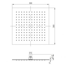 Верхній душ Volle 300 мм латунь хром 16008104