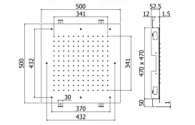 Верхній душ вбудований Paffoni Soffioni Boston 500х500 хром ZSOF 301 CR