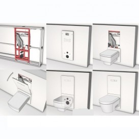 Верхняя панель смыва для унитаза TECE TECElux стеклянная белая клавиши хром глянцевый 9650001