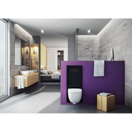 Верхня панель змиву для унітазу TECE TECElux скляна чорна клавіші чорні 9650005