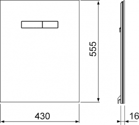 Верхня панель змиву для унітазу TECE TECElux скляна чорна клавіші чорні 9650005