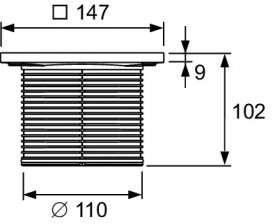 Верхняя вставка TECE TECEdrainpoint S 150 мм для душевого трапа без решетки пластик серый 3660019