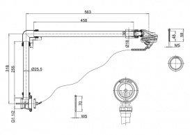 Вертикальный слив-перелив с пробкой и цепочкой для ванны Burlington хром W4/CW4/W5/CW5