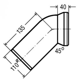 Viega Отвод угловой для унитаза 45 градусов 101718