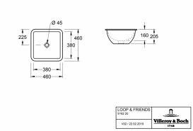 Раковина для ванной встраиваемая Villeroy&Boch коллекция Loop&Friends белая 61622001