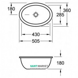Раковина для ванной встраиваемая Villeroy&Boch коллекция Loop&Friends белая 61611001