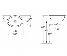Раковина для ванной встраиваемая Villeroy&Boch коллекция Loop&Friends белая 61551001