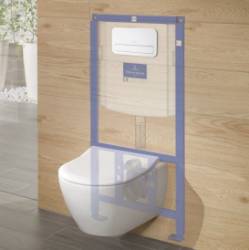 Унітаз підвісний Villeroy & Boch O.Novo 5688H101 + Сидіння + Інсталяція ViConnect 92246100 + Кнопка змиву 92249061