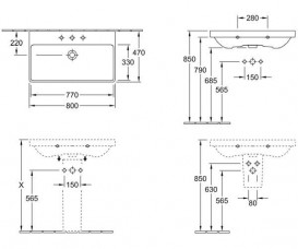 Раковина для ванної підвісна Villeroy & Boch колекція Avento біла 41568001