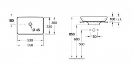 Раковина для ванной накладная Villeroy&Boch коллекция Venticello белая 41135501