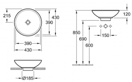 Раковина для ванної накладна Villeroy & Boch колекція Loop & Friends біла 51440001