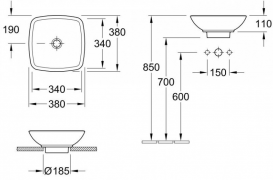 Раковина для ванної накладна Villeroy & Boch колекція Loop & Friends біла 51490001