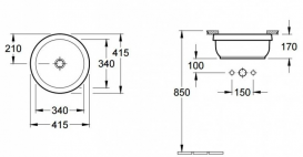 Раковина для ванної вбудована Villeroy & Boch колекція Architectura біла 41754001