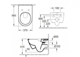 Унитаз подвесной Villeroy&Boch коллекция Subway 2.0 5614R001+9M68S101 + Инсталляция ViConnect 92246100 + Кнопка смыва 92249061