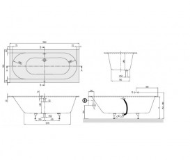 Ванна Villeroy&Boch Oberon 190х90 UBQ199OBE2V-01