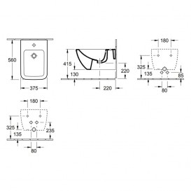 Біде підвісне Villeroy & Boch колекція Venticello 56х38х29 44110001