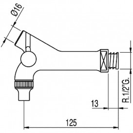 Винний кран Tres №2/N хром 002000