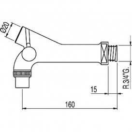Винный кран Tres №3/N хром 003000
