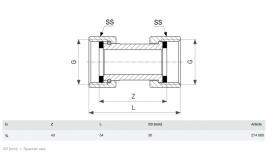 Винтовое соединение для счетчика воды Viega 2026.7 G¾ бронза 274665