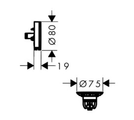 Внешняя часть для слива-перелива с наполнением для ванны Hansgrohe Exafill белый/черный матовый хром 58119340