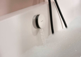 Внешняя часть для слива-перелива с наполнением для ванны Hansgrohe Exafill белый/черный матовый хром 58119340