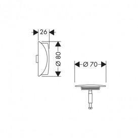 Внешняя часть набора для слива и перелива Hansgrohe Flexaplus полированное золото 58185990