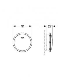 Внешняя часть сливного гарнитура GROHE Talento (слив  перелив) хром 19025000