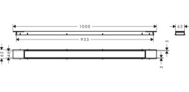 Внешняя часть водосточного желоба Hansgrohe RainDrain Match Plus 1000 мм белый матовый 56217700