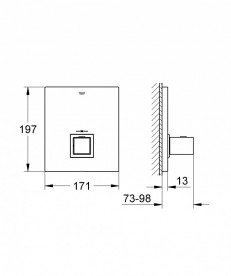 Внешняя часть встраиваемого термостатического смесителя Grohe Grohtherm Cube хром 19961000
