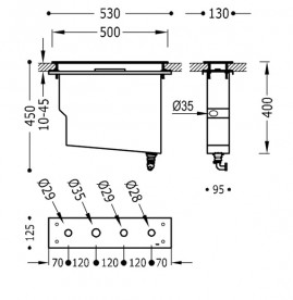 Внутренний комплект для установки смесителя на борт ванны Tres хром 134345