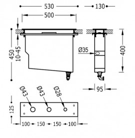 Внутренний комплект для установки смесителя на борт ванны Tres хром 189245