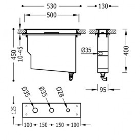Внутренний комплект для установки смесителя на борт ванны Tres хром 134245