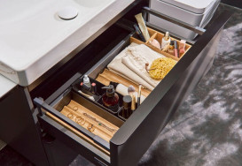 Органайзер для тумбы Hansgrohe IntraStoris 13х34 см с волнообразным профилем натуральный дуб 54147230