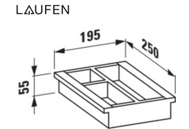 Внутренний органайзер для выдвижного ящика Laufen Boutique 19,5х25х5,5 см ЛДСП светлый дуб H4092001502501