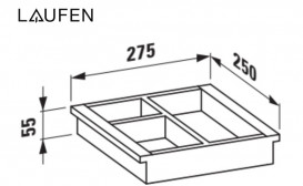 Внутренний органайзер для выдвижного ящика Laufen Boutique 27,5х25х5,5 см ЛДСП темный дуб H4092011502511